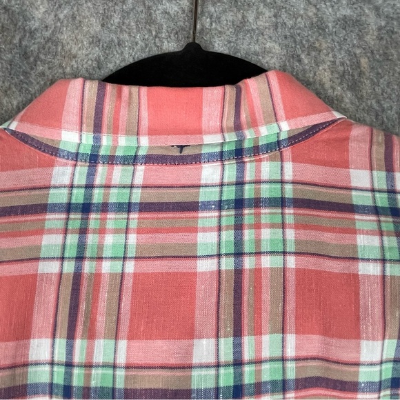Tommy Bahama Linen Blend Plaid Short Sleeve Button Up Preppy Vacation Shirt  XLT - Picture 12 of 16